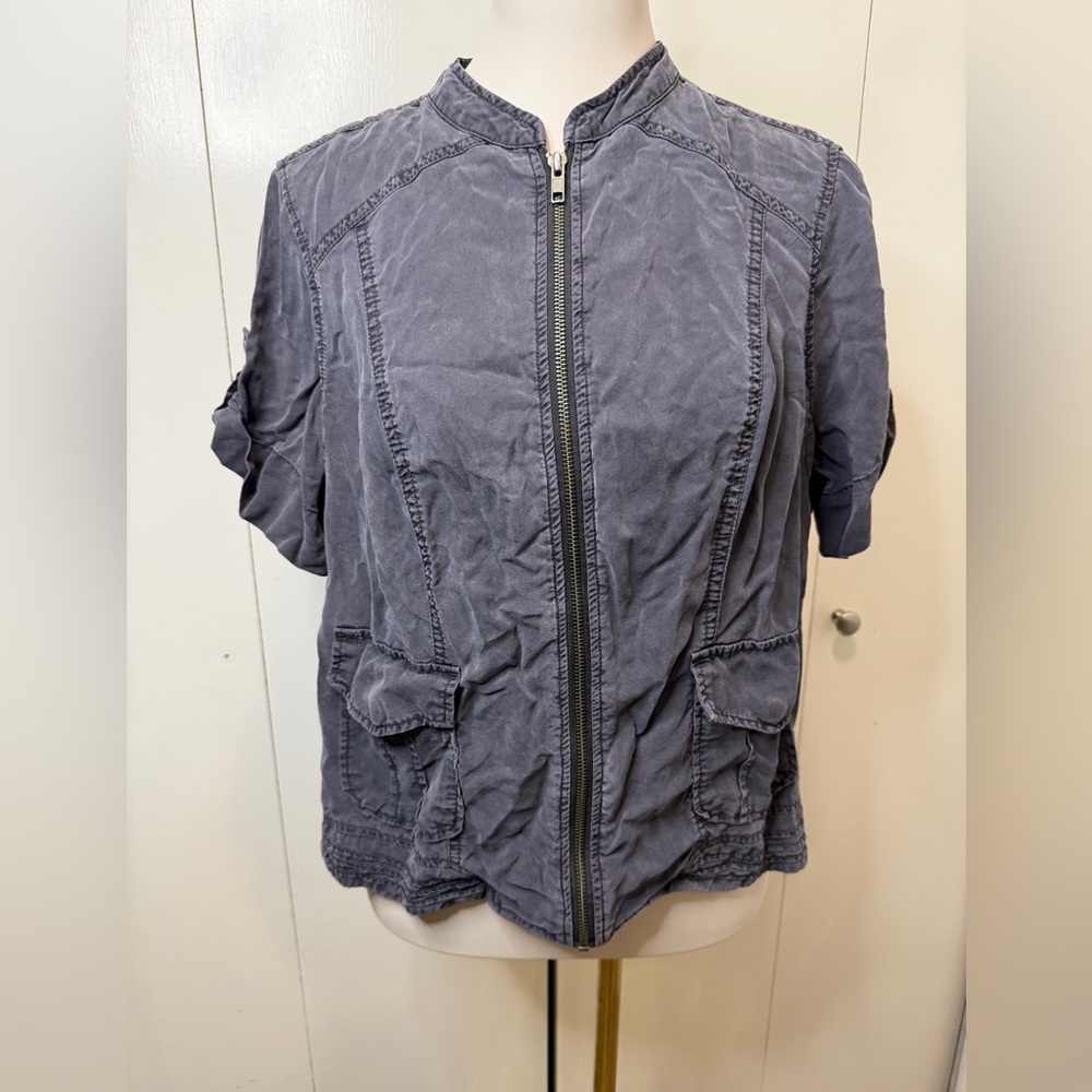 Torrid Gray Front Zip Utility Jacket - image 1